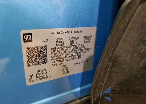 2025 Chevrolet Trailblazer Rs from USA, damaged, VIN KL79MTSL9SB013807